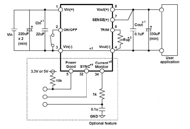 Application Circuit Diagram - TDK-Lambda i7C Non-Isolated Buck-Boost DC-DC Converters